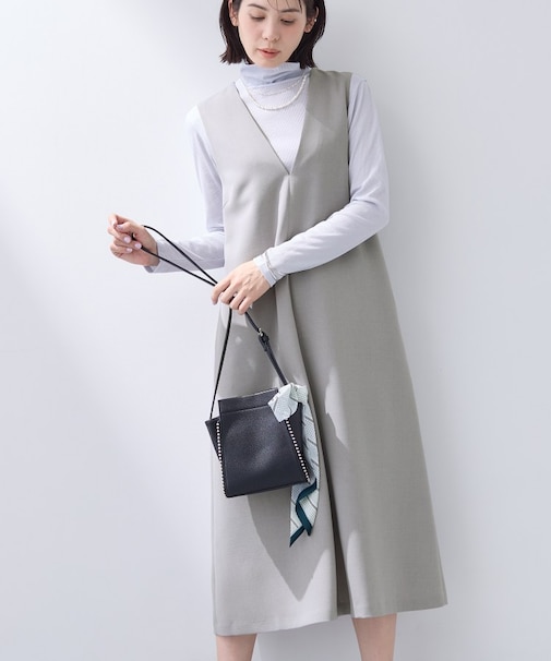 【洗える／SETUP可能／UVケア】ウール調ジャンパードレス