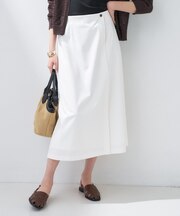 【洗える／UVケア】巻き風フレアスカート
