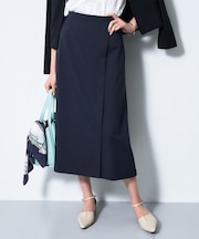 【洗える／UVケア】巻き風フレアスカート