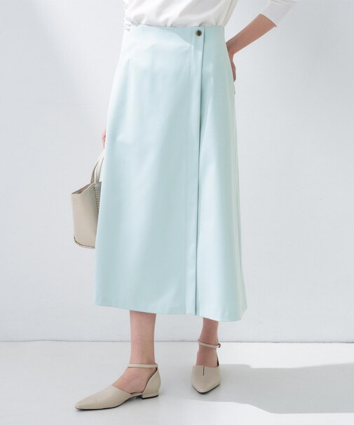 【洗える／UVケア】巻き風フレアスカート