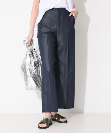 【洗える／UVケア／SETUP可能】デニムライクワイドパンツ