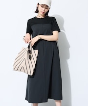 【洗える／1枚でキマる／ドロスト付】ビスチェ風ドッキングTワンピース
