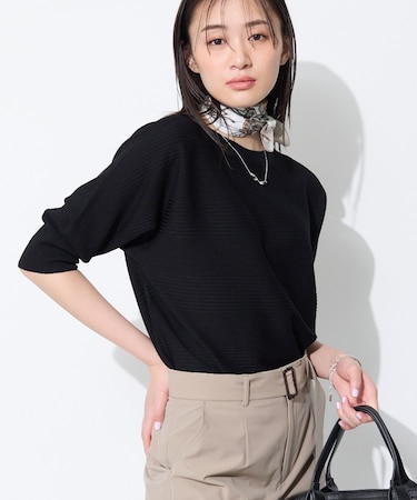 【体型カバー／洗える】ゆったり無縫製ニット