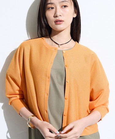 【シアー／軽羽織】ドルマン袖ニットカーディガン