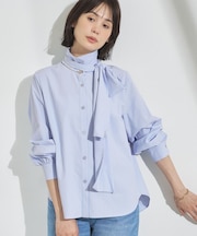 【接触冷感／ストレッチ◎】取外し可ボウタイシャツ
