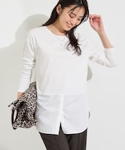 【レイヤードにおすすめ】シャツコンビ ロングTシャツ