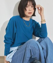 【選べる6色／ストレッチ◎】きれいめドルマンスリーブニット