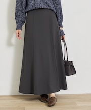 【美シルエット】ジョーゼットサテンセミフレアスカート