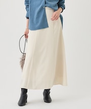【美シルエット】ジョーゼットサテンセミフレアスカート