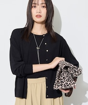 【2点セット】5分袖ニット&カーディガン きれいめアンサンブルニット