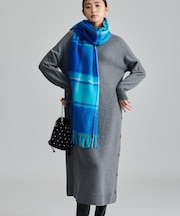【軽量/カシミヤ混/体型カバー】ハイネックニットワンピース