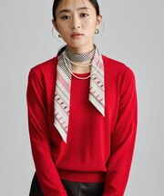 【上品な光沢感】エクストラファインウール クルーネックニット