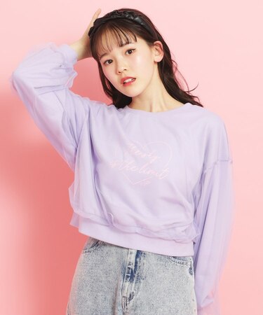 ミニ裏毛 チュールスウェット