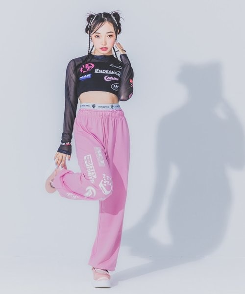 【美品】ピンクハウス×フラボアコラボ バラ柄 パンツ レイヤードスカート セール】 壁紙模様プリントスカート （ロング・マキシ丈スカート