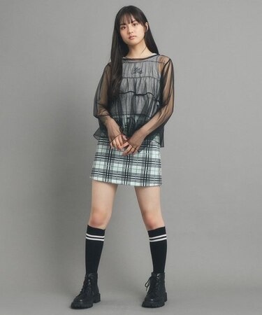 【130cmあり/インナー付き】チェックミニスカート
