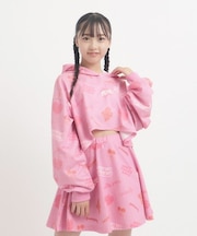 【るーつくコラボ】総柄プリントショートフーディー