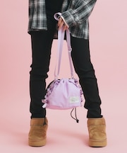 カジュアルリボン巾着ショルダー