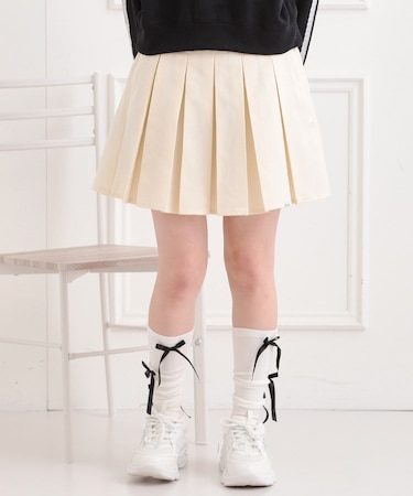 インパンプリーツ無地スカート