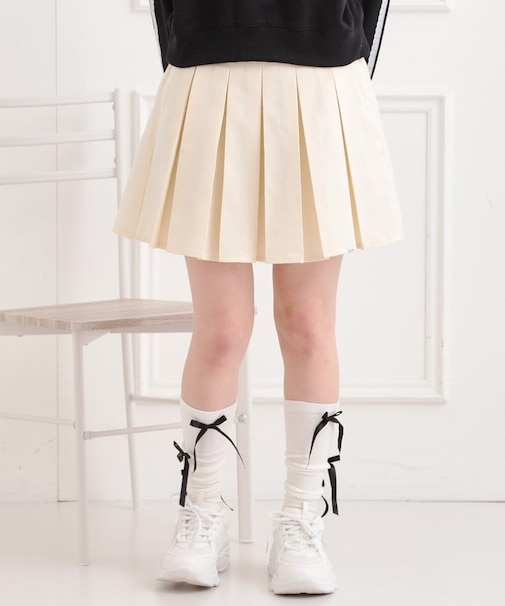 インパンプリーツ無地スカート