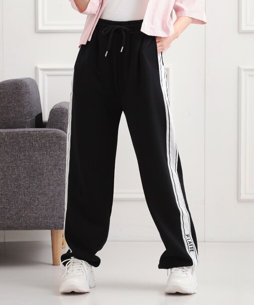 ミニ裏毛サイド切替パンツ