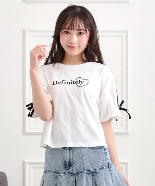 袖ラインリボンTシャツ