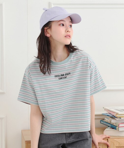 クロップドボーダーTシャツ