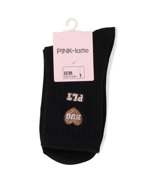 レオパードハート刺繍ショートソックス