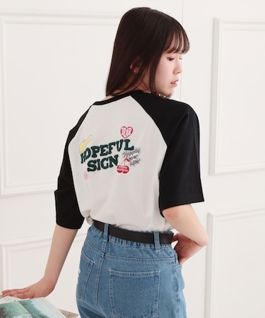 ワッペン風チュニックTシャツ