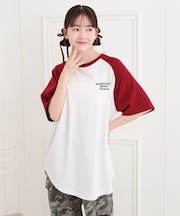 ワッペン風チュニックTシャツ