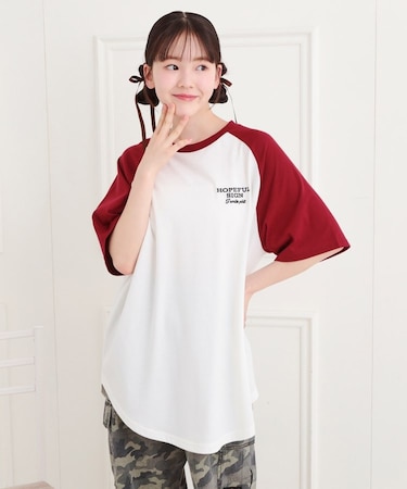 ワッペン風チュニックTシャツ