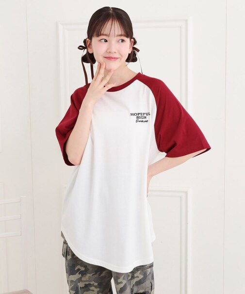 ワッペン風チュニックTシャツ