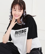 Vネック切替Tシャツ