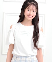 肩あきフレアスリーブトップス