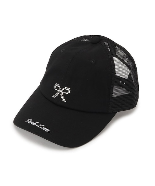 ストーンリボンメッシュキャップ