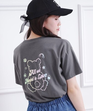 グラデーションくまちゃん発砲ビッグTシャツ