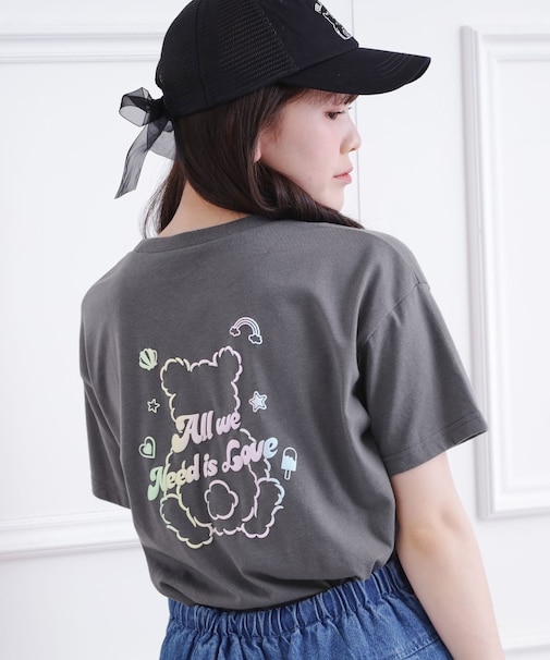 グラデーションくまちゃん発砲ビッグTシャツ