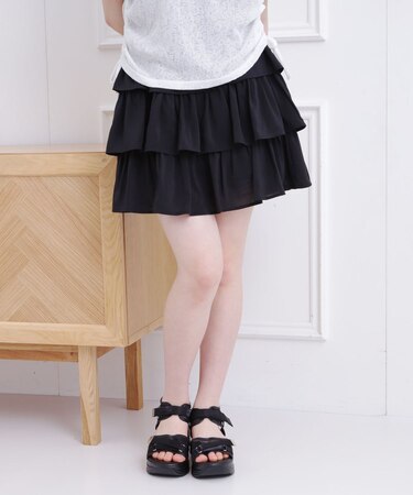 3段フリルスカート