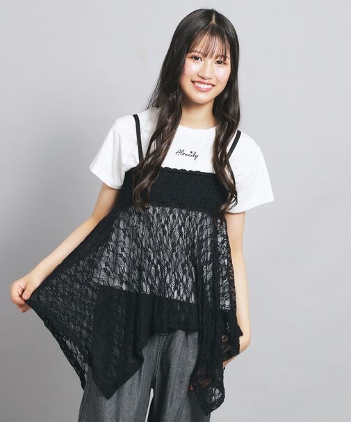 【セットアイテム】2WAYレースビスチェ＋トップス