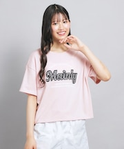 ギンガムアップリケTシャツ