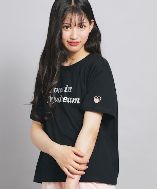 オーロラプリントハートあきTシャツ