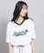 【接触冷感】Vネック衿付きアップリケビッグTシャツ