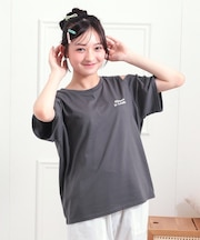肩あきバックプリントビッグTシャツ