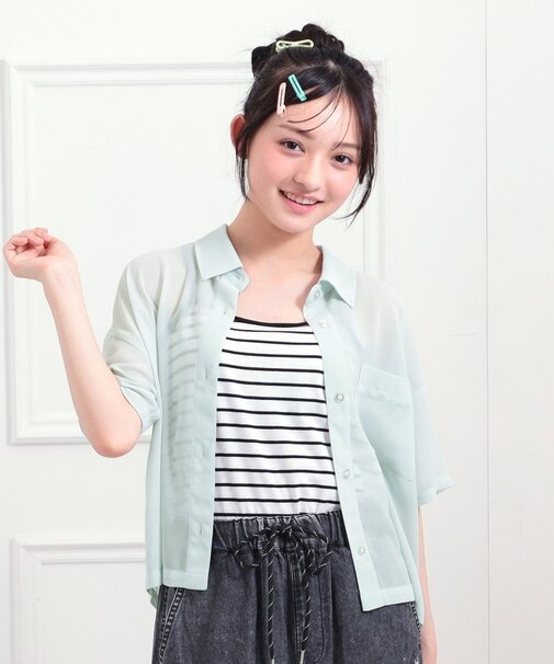 【セットアイテム】半袖シアーシャツ＋冷感キャミセット