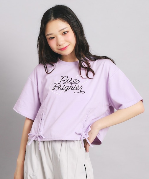 レースアップTシャツ