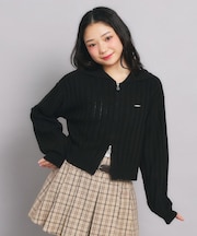 ダブルジップビッグカラーニット