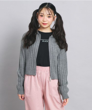 ダブルジップビッグカラーニット