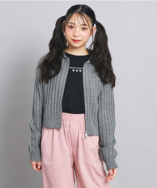 ダブルジップビッグカラーニット