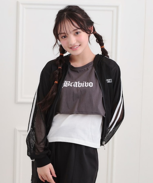 メッシュラインジップパーカ