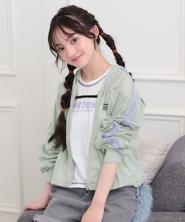 メッシュラインジップパーカ