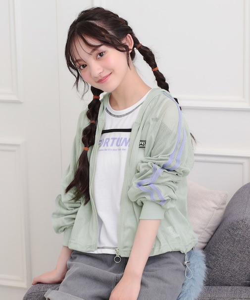 メッシュラインジップパーカ